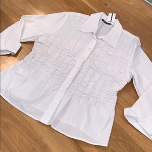 SAMUEL DOUG Sz 14 XL Blouse ~White Dress Shirt